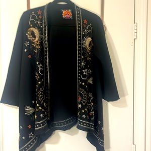Johnny Was stars & Moon Celestial Kimono Cardigan/Rare find and gorgeous!